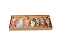 Conjunto de 7 Brinquedos para Gatos Vara com Pena Artificial Simulation Rato Feather Teaser Wand Pet Supplies | S/MARCA