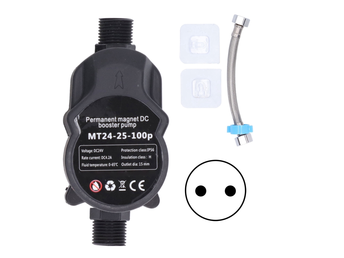 Bomba Pressurizadora Automática para Chuveiro, 24vdc, 100, 240v, com Plugue Europeu, para Montagem na Parede e Recirculação BRILVIBERA
