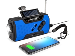 Rádio Multifuncional AQUAFORGE com Manivela, Carregamento Solar e USB, Verde