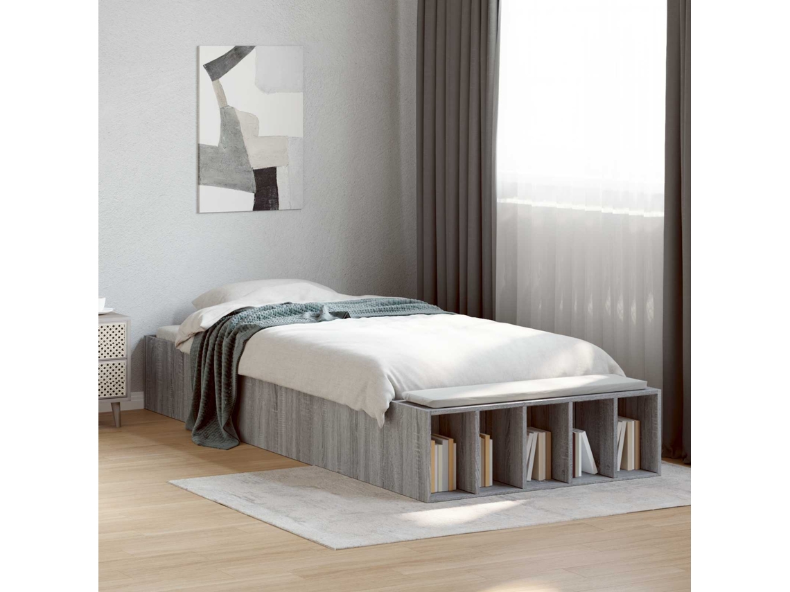 Vidaxl Estrutura De Cama Com Armazenamento Sonoma Cinzento 80 X 200 Cm