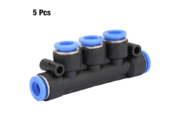 Conector Pneumático De 5 Vias Com Inserção Rápida, 8mm Od, Manifold Para Tubos De Ar