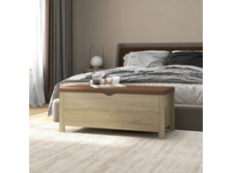 Vidaxl Caixa Arrumação C/ Almofadão Deriv. Madeira 105x40x45 Cm Sonoma