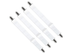 Tensor De Lençóis Ajustável (65 Cm A 200 Cm), Tira Para Lençóis, Sofá, Capa De Ferro (branco, Pacote Com 4)