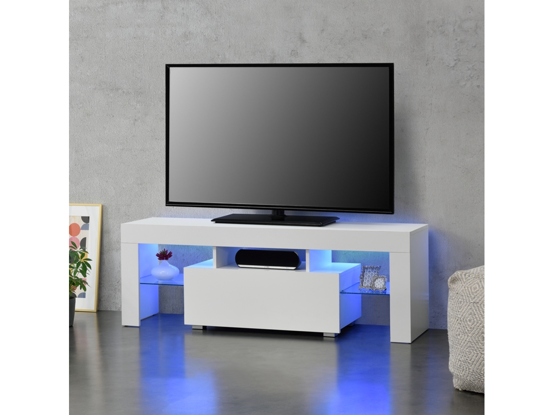 Móvel de TV [EN.CASA] (Aglomerado - Branco - 130 x 35 x 45 cm)