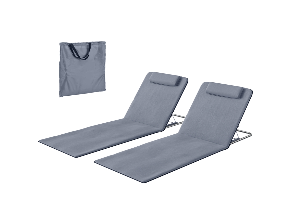 Esteiras Praia Encosto Reclinável 48x134cm Cinza