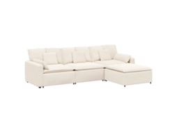 Sofá Modular Vidaxl Creme Tecido