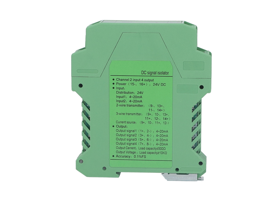 Isolador de sinal 24 V DC, 2 entradas, 4 saídas, condicionador de sinal 4-20 mA para PLC