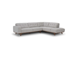 York Sofá de Canto com Design Cinza de Tecido 5/6 Lugares CONCEPT U
