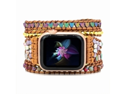 Pulsera De Reloj Con Perlas Boho, Correa Trenzada Compatible Con Iwatch
