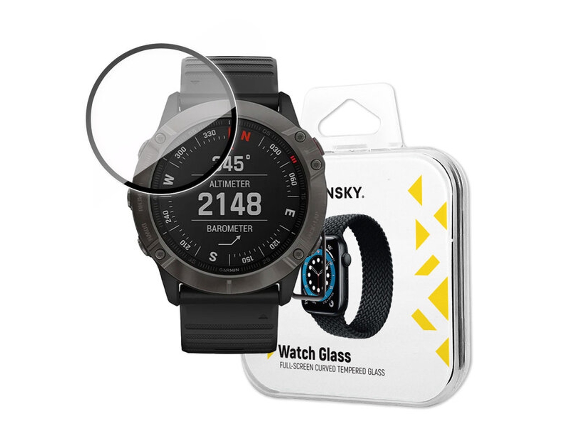 Vidro protetor híbrido para Garmin Fenix 6 Pro, preto Vayotoy