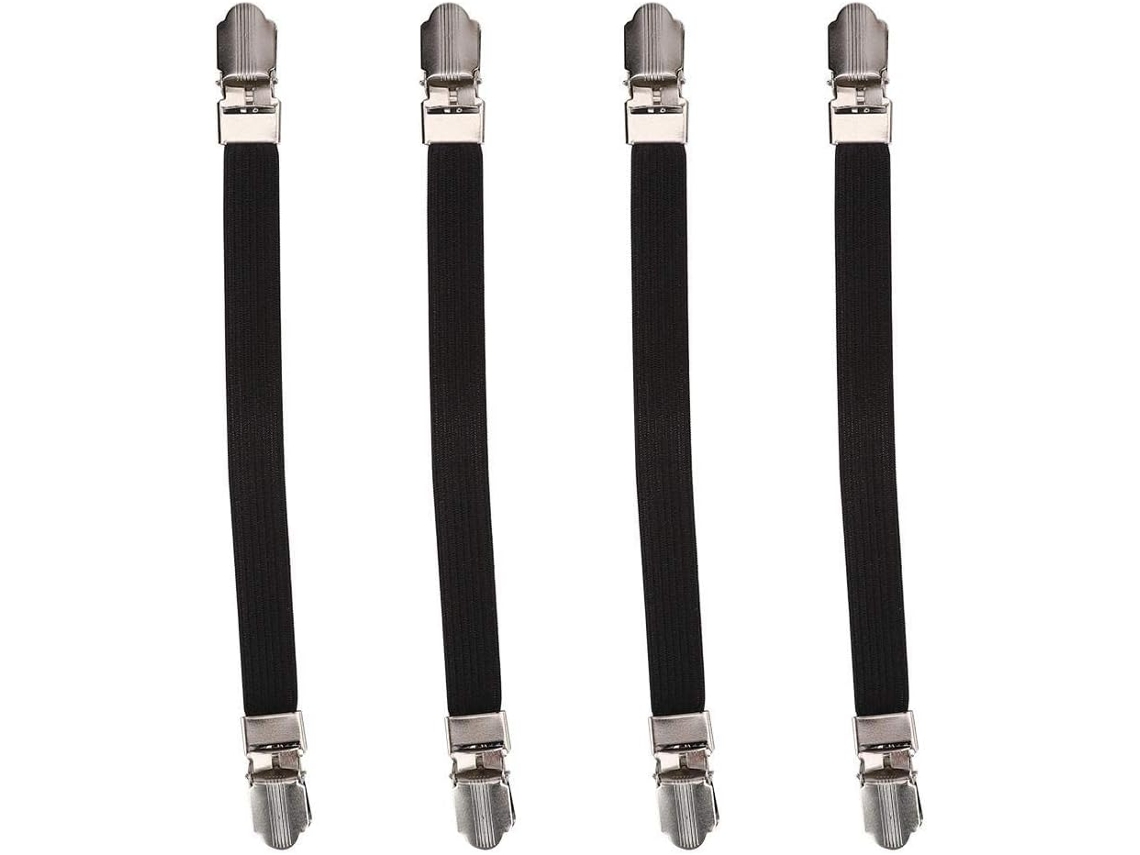 Peças De Suporte Para Lençóis Elásticos Cruzados Para Colchões De Cama, Clipes De Cabeça Dupla, Suportes De Fixação (preto)