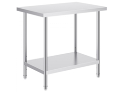Mesa De Trabalho Inox 91x61x86cm Com Altura Ajustável E Capacidade De 340kg Tekmaquinas