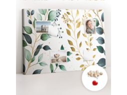 Painel De Cortiça Para Parede Padrão De Folhas E Plantas Para A Sala De Estar Espelharte (70x100 Cm)