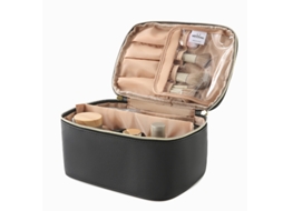 Nécessaire portátil de maquiagem de grande capacidade para viagens, cor preta ZYBLSSBB