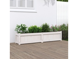 Vidaxl Vaso/floreira De Jardim 150x31x31cm Madeira Pinho Maciça Branco