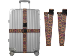Conjunto De 2 Cintas Bagagem Personalizadas Com Estampa Mandala Para Malas, Com Fivelas Ajustáveis
