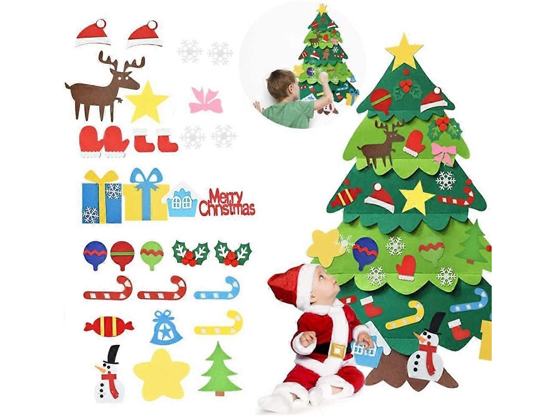 Enfeite De Natal De Feltro Com 32 Adesivos Mágicos Para Artesanato, Festa Em Casa Ou Bar. Loja Olysi