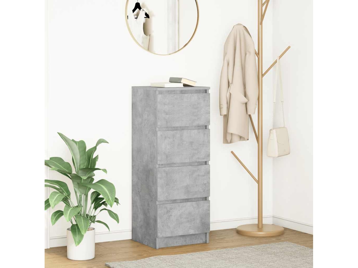 Vidaxl Aparador 37,5x35x99 Cm Derivados De Madeira Cinza Cimento