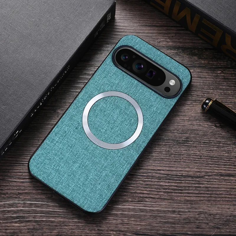 (verde-claro, Google Pixel 10) Capa Magnética De Tecido, Compatível Com Carregamento Sem Fio Magsafe, Capa Resistente A Impactos