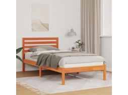 Vidaxl Estrutura da Cama com Cabeceira Marrom Cera 80 X 200 Cm