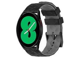 Pulseira De Silicone Bicolor Com Estampa De Futebol Para Samsung Galaxy Watch 4 (44 Mm E 20 Mm).