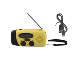 Rádio de Emergência AQUAFORGE com manivela, energia solar, lanterna Led para campismo, amarelo, estilo europeu
