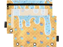 Pacote Com 2-sacos Transparentes Janela Cadernos De 3-argolas