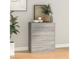 Aparador con 4 cajones 60x30,5x71 cm Gris Sonoma