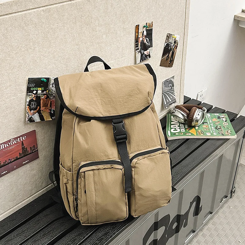 (7354-cáqui) Nova Mochila De Viagem Feminina, Elegante E Leve, Mochila Masculina