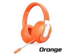 Fones de Ouvido Bluetooth Sem Fio com luz LED, cancelamento de ruído passivo HiFi e microfone MDUG (laranja)