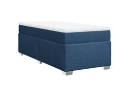Cama com Molas/colchão 80x200 Cm Tecido Azul MAISON EXCLUSIVE