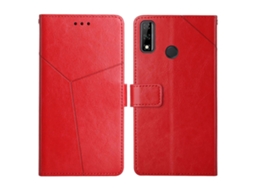 Capa De Couro Com Costura Horizontal Para Celular For Honor Y8s, Com Suporte, Compartimentos Para Cartões, Carteira E Porta-retratos.