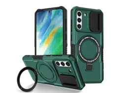 Capa Zruxe Compativel Com Samsung Galaxy S21 Fe 5g (camshield - Magsafe - Tpu - Híbrido - Pc - Verde Escuro)