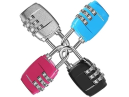 Cadeado Para Bagagem, Cadeado De Combinação 3 Dígitos Com Corpo Em Liga Metálica Para Mala, Armário, Academia, Bicicleta(preto, Azul, Rosa E P(hy)