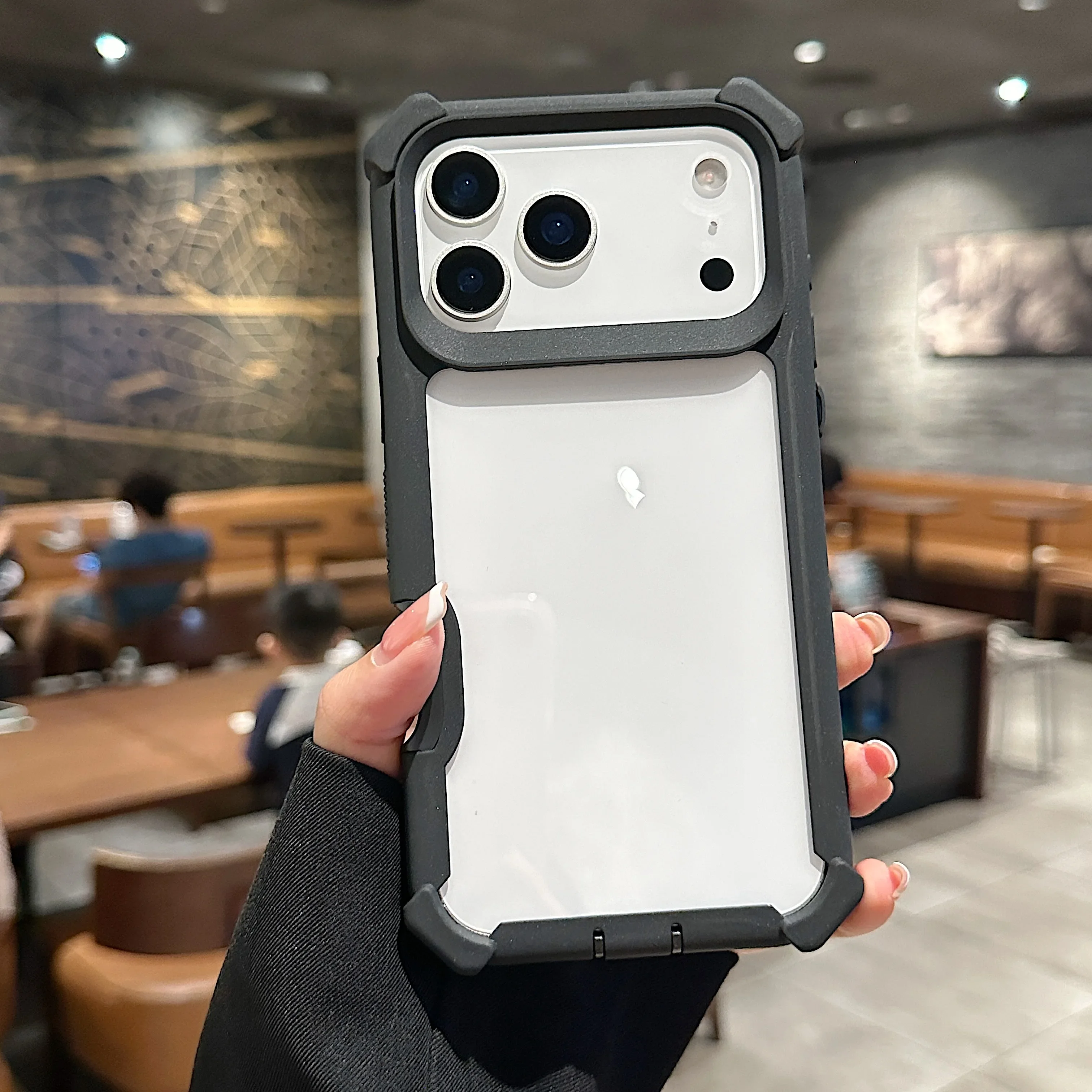 (preto 17) Capa Transparente, Espessa E Resistente A Impactos Para Celular, Proteção Contra Quedas.