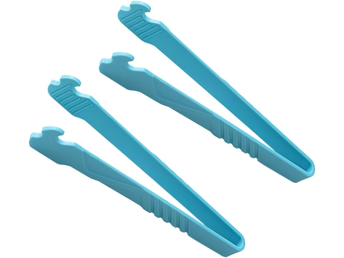 Conjunto De 2 Pinças Cozinha Longas Abaodam Em Nylon, Ergonômicas Para Churrasco E Servir Alimentos, Azul Lago