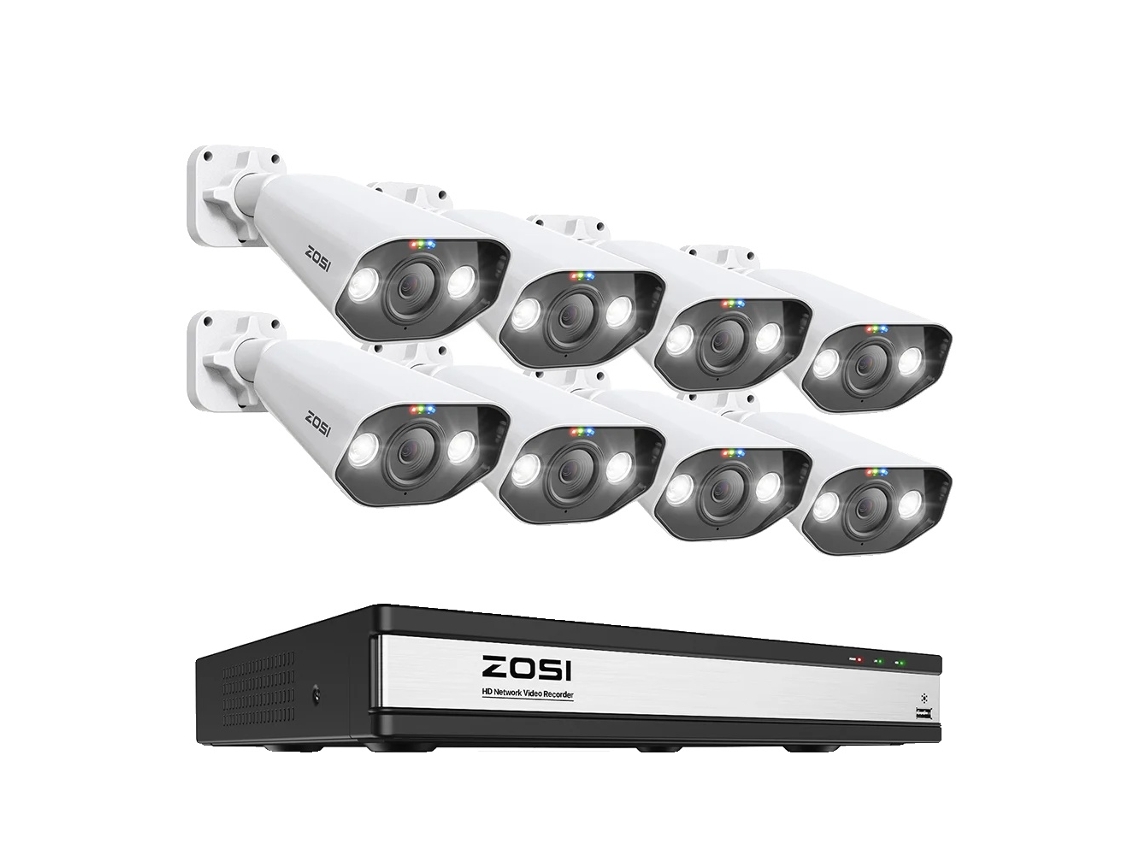 Sistema De Câmera De Segurança, Resolução De 8mp, Visão Noturna Inteligente, 16ch 5mp E 8 Câmeras, 4t