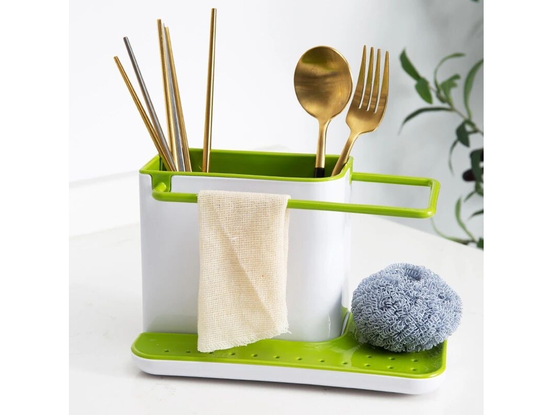 Novo Organizador Pia Para Utensílios de Cozinha, Porta Esponja, Esponja, Caixa Com Ralo Orifício, Acessórios 1 Peça (v -aquaforge