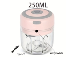 Pequeno Espremedor Elétrico, Recarregável, 300 ml, Rosa, STELASPLEN