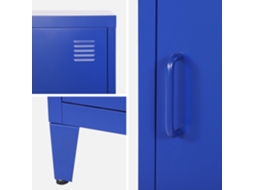 Mesa de cabeceira industrial com 1 porta, azul doce