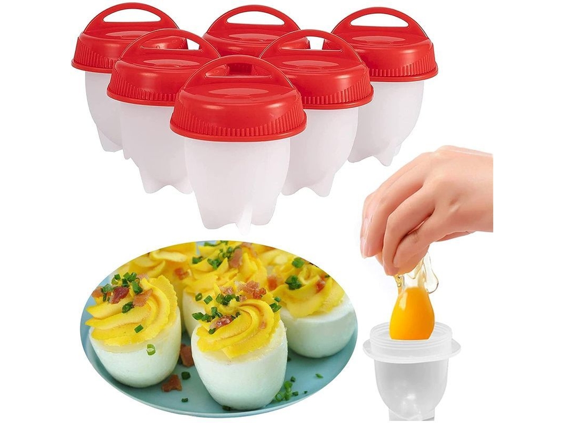 Cozinhe Ovos Duros Sem Casca com Copos de Silicone Antiaderente 6 peças