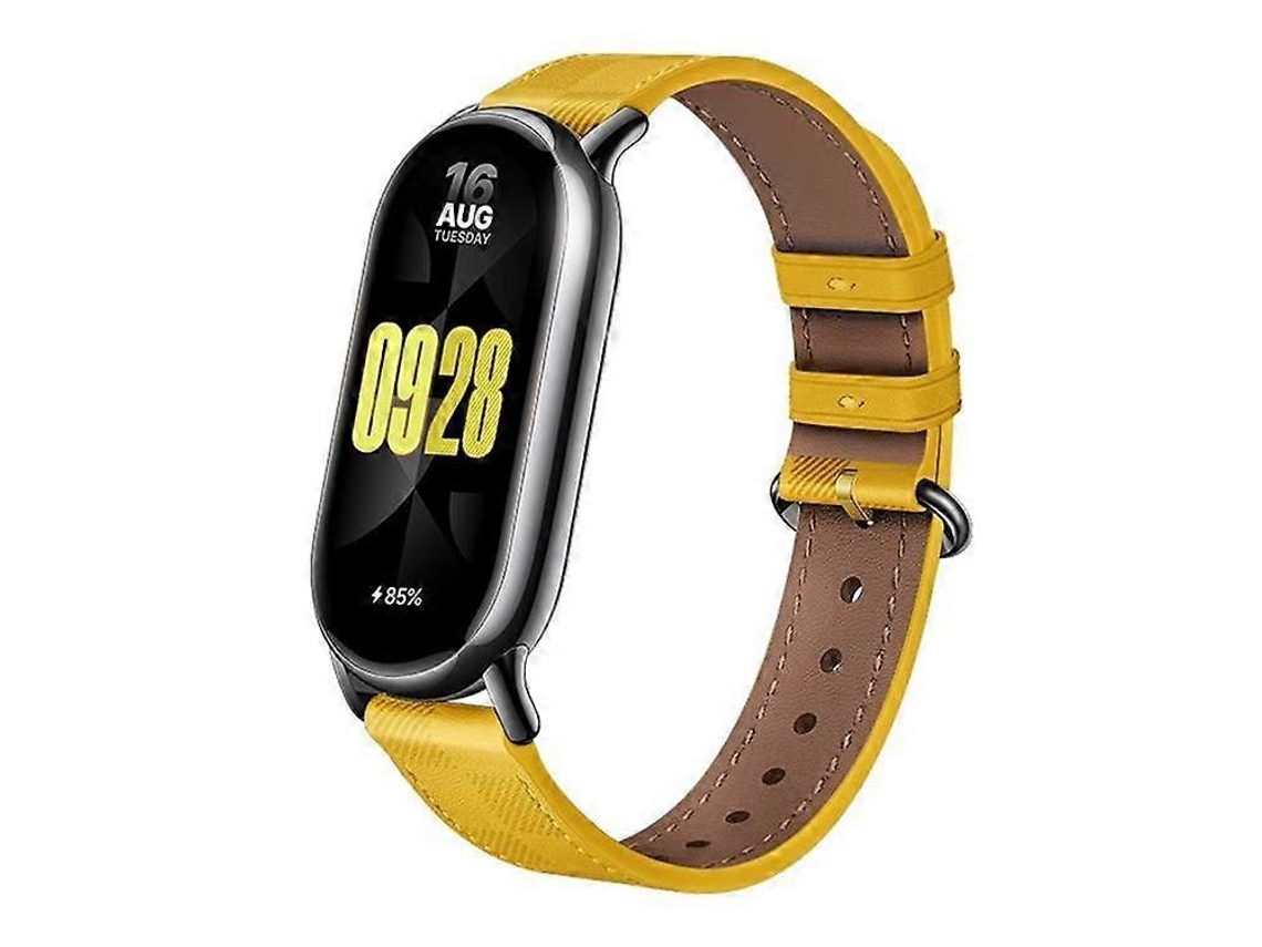 Pulseira De Couro Com Textura Xadrez Xdfind Para Xiaomi Smart Band 10 / 9 / 8