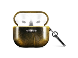 Capa protetora para fones de ouvido AirPods 3 com textura de couro encerado e acabamento em couro envernizado. GIECY