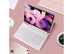 Capa Do Teclado Bluetooth para Digitallab Para Samsung Galaxy Tab S9 Plus de 12,4 polegadas X810/X816B/X818U (Layout Português - Rosa)