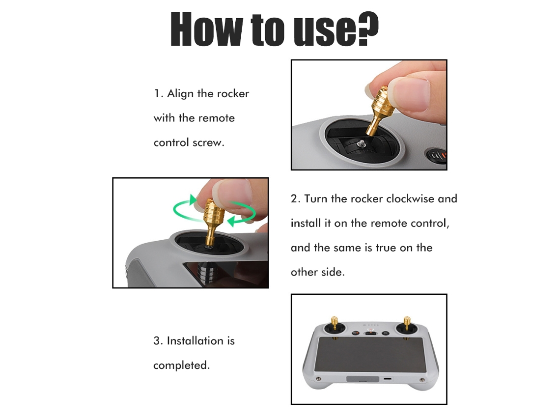 Primerox 2pcs Palanca Controle Remoto Drone Mini 3 Pro Joystick Thumb Rocker Liga Alumínio