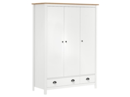 Roupeiro Hill MAISON EXCLUSIVE com 3 Portas em Pinho Maciço Branco (127x50x170 cm)
