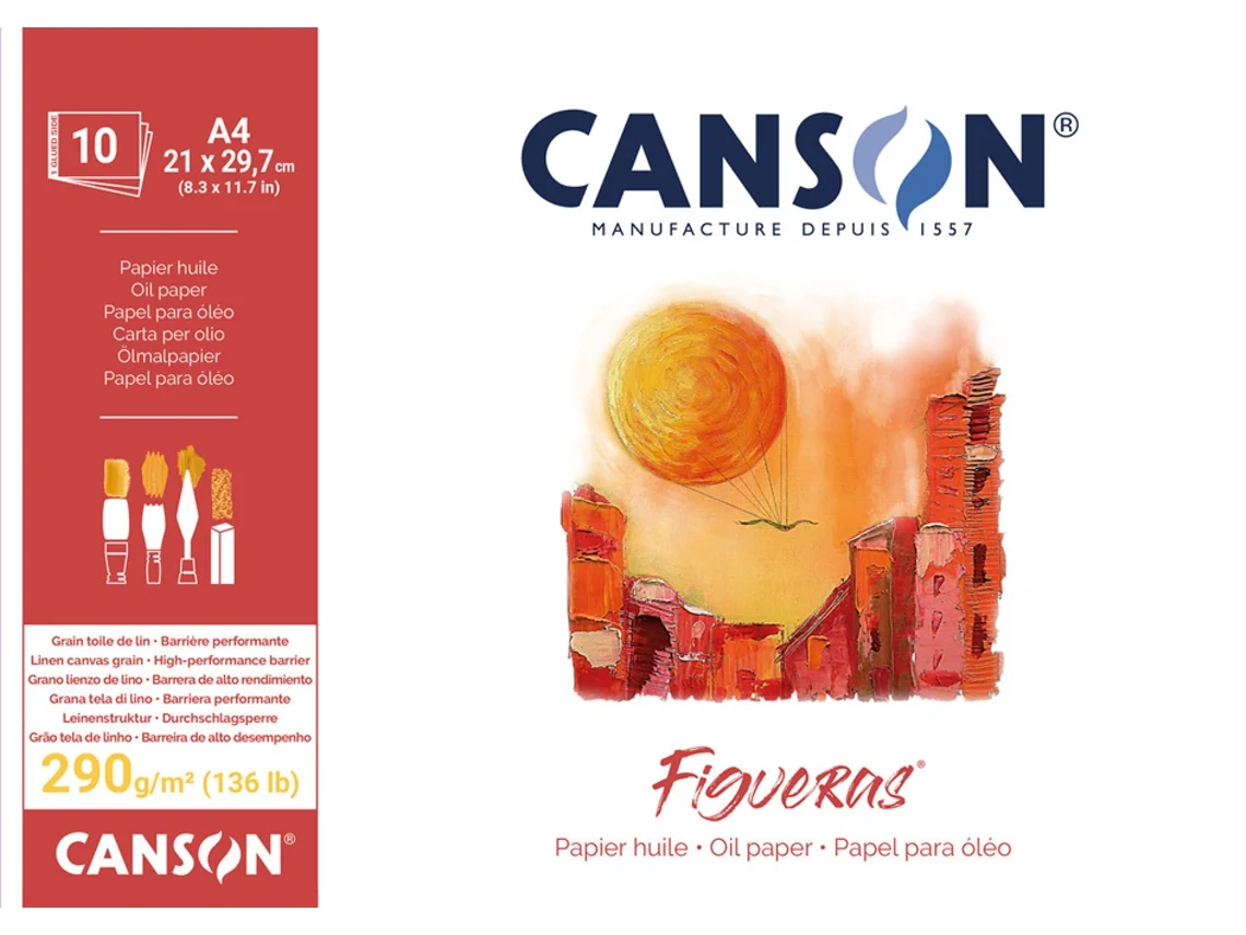 Bloco de Papel de Desenho CANSON Figueras 380 X 460 Mm 290 G/M²