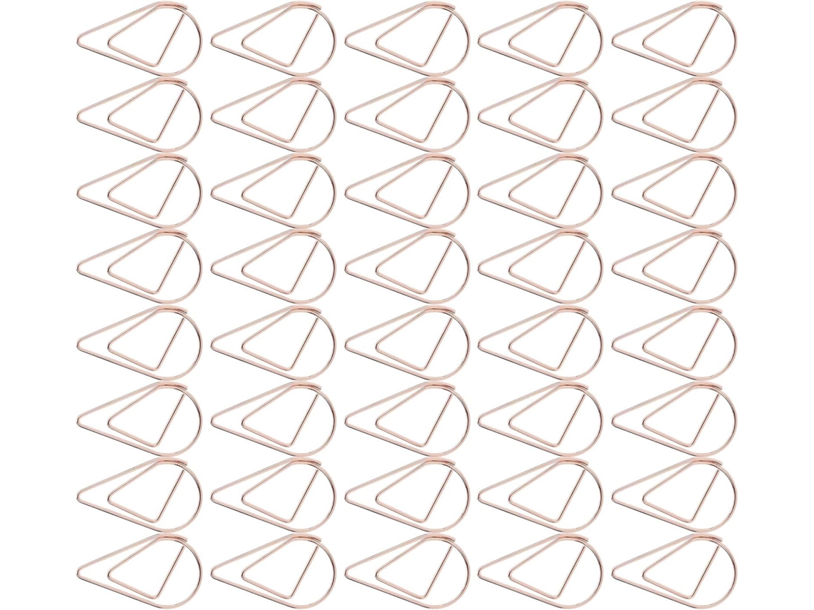 Clips De Papel Yosoo Elegantes Em Ouro Rosa Com Formato Gota Água, 40-unidades Para Organização De Arquivos E Marcadores