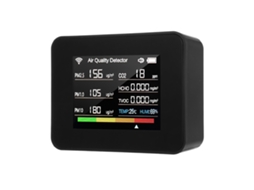 Monitor de qualidade do ar Tuya WiFi, 13 em 1, detecta CO2, TVOC, HCHO, PM2.5, PM1.0, PM10, umidade, temperatura, com alarme | S/MARCA