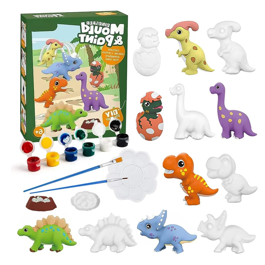 Kit De Arte E Artesanato Infantil (dinossauro) - Ferramentas Para Pintura